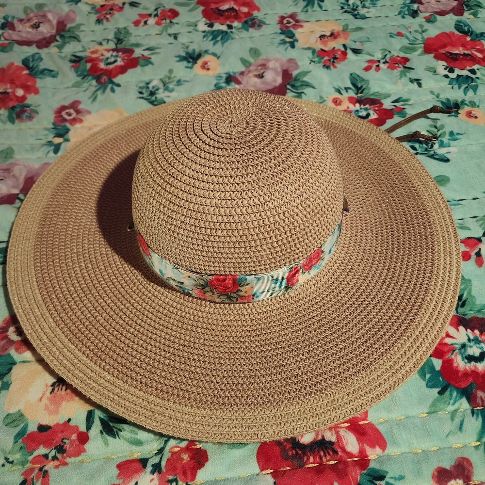 The Pioneer Woman Floral Band Tan Sun Hat